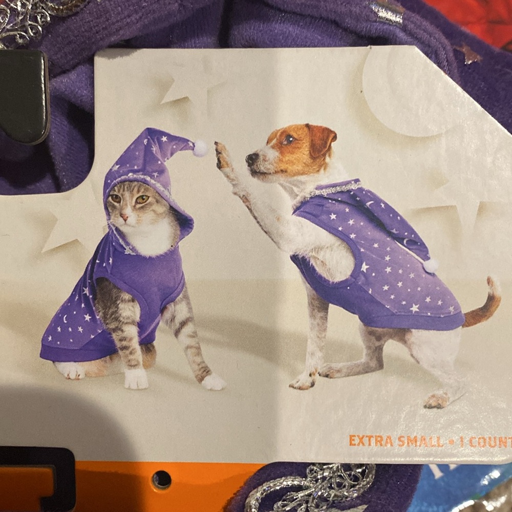 Hyde and Eek! Boutique Pet Cat Dog Purple Wizard Halloween Costume Size XS NWT